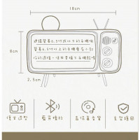 把手機變電視看教學影片．追劇通通行【懶人專利】手機桌面支架復古電視收音機可愛創意藍芽音箱/懶人支架/手機支架/數碼相框